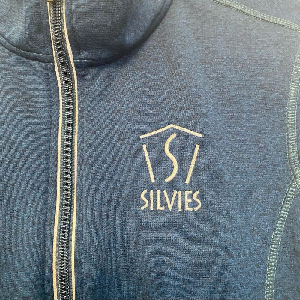 Carhartt womans fleece lined zip up jacket embroidered logo front teal blue M - Picture 6 of 13